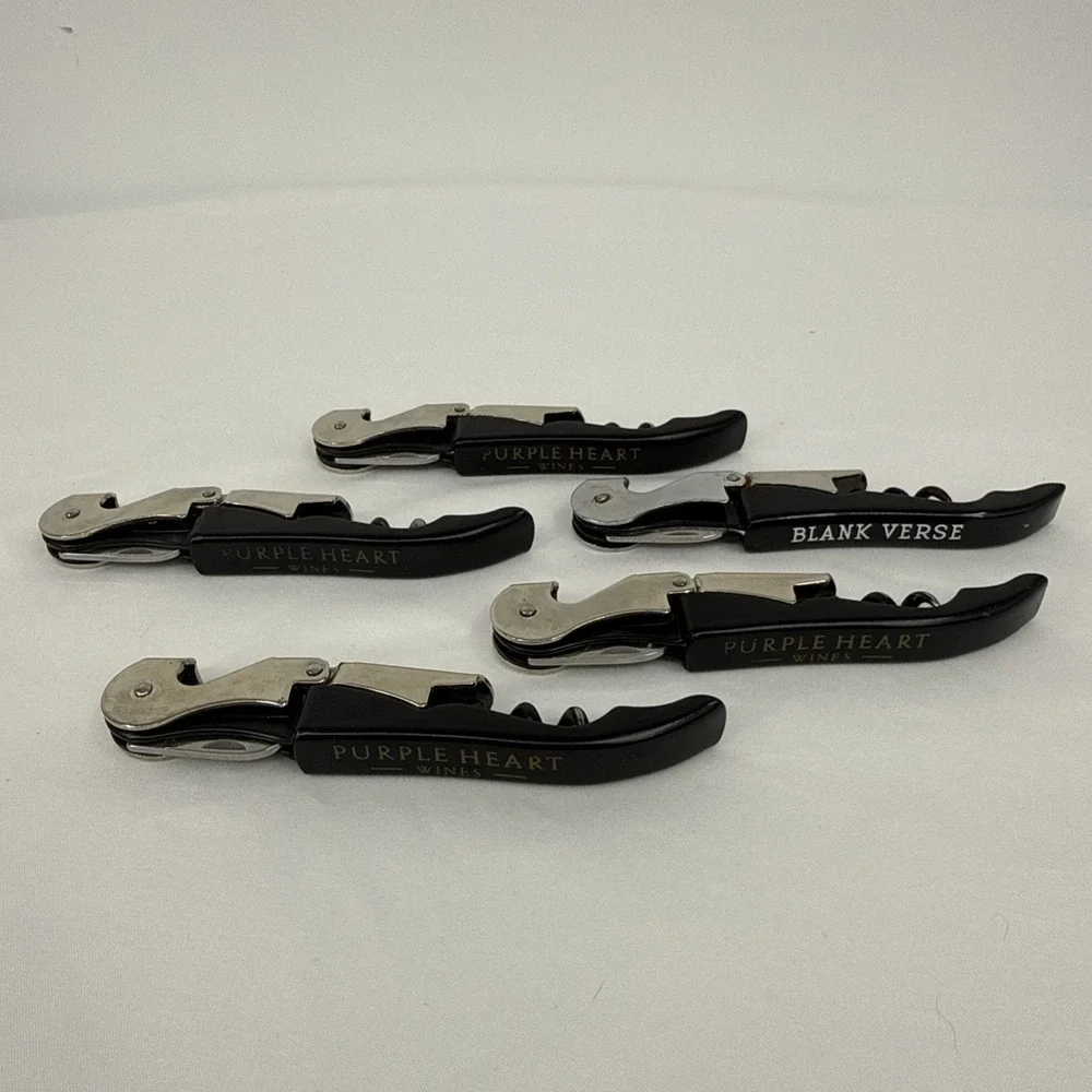 Lot of 5 Wine Bottle 2 Step Opener Corkscrews with Foil Cutter